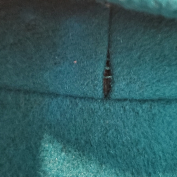 Vintage Union Made wool coat, turquoise,  women's size 14 - Picture 9 of 15